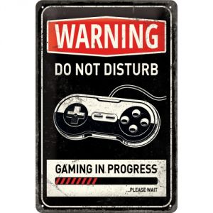 Cartello 20x30 Warning do not disturb - gaming in progress
