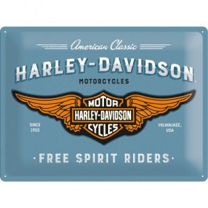 Cartello 30 x 40 cm Harley-Davidson - Logo Blue