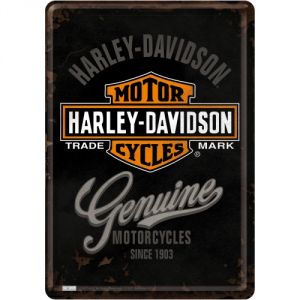 Cartolina in Metallo Harley Genuine