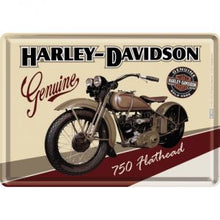 Cartolina in Metallo Harley Genuine Vintage