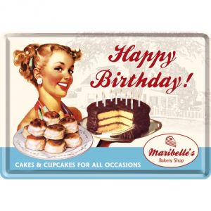 Cartolina in Metallo Happy Birthday