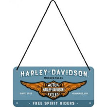 Cartello con filo Harley-Davidson - Logo Blue