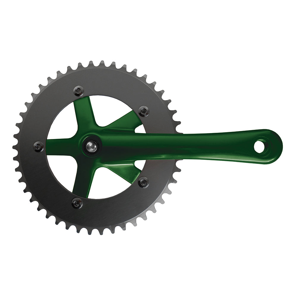 Guarnitura 1V - FIXED - Pedivella 170mm Verde Perno Quadro BCD130