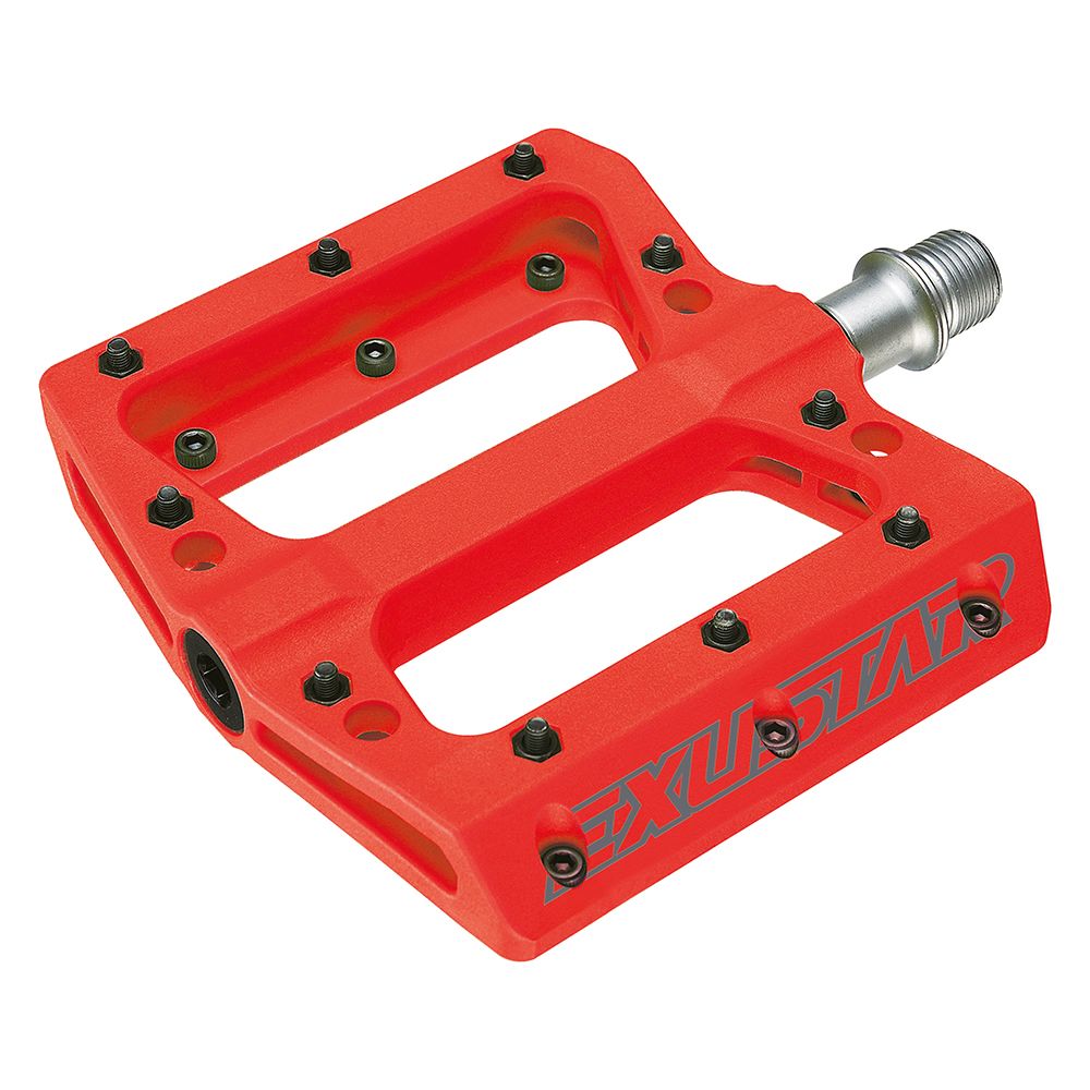 Pedali FLAT E-PB71 In termoplastica Perno in Cr-Mo Rosso