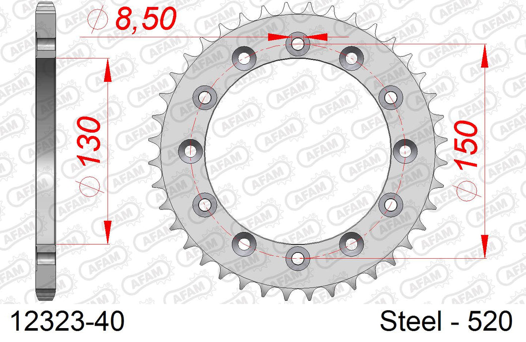 Corona AFAM 12323-40 in acc. passo 520