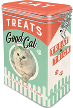 Gift Idea for Cat Owners, with Aroma-Saving Lid, Vintage Design, 1,3 l Nostalgic-Art Retro Cat Treats Good Boy Containers -