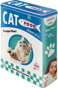 Gift Idea for Cat Owners, Large Dry Food Box, Vintage Design, 4 l Nostalgic-Art Retro Tin Containers XL Cat Food -
