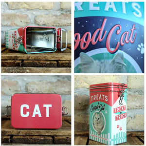 Gift Idea for Cat Owners, with Aroma-Saving Lid, Vintage Design, 1,3 l Nostalgic-Art Retro Cat Treats Good Boy Containers -