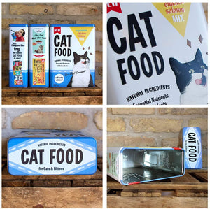 Gift idea for cat owners, Large dry food box, Vintage design, 4 l