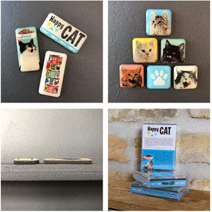 Set 9 Magnets, Steel, Multicolor, CATS, 9x2x7